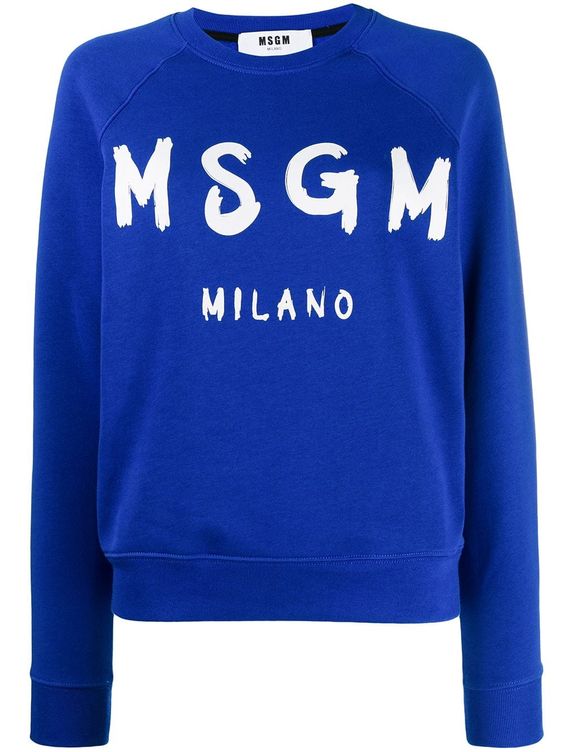 MSGM Milano logo Blue Sweatshirt AZ29