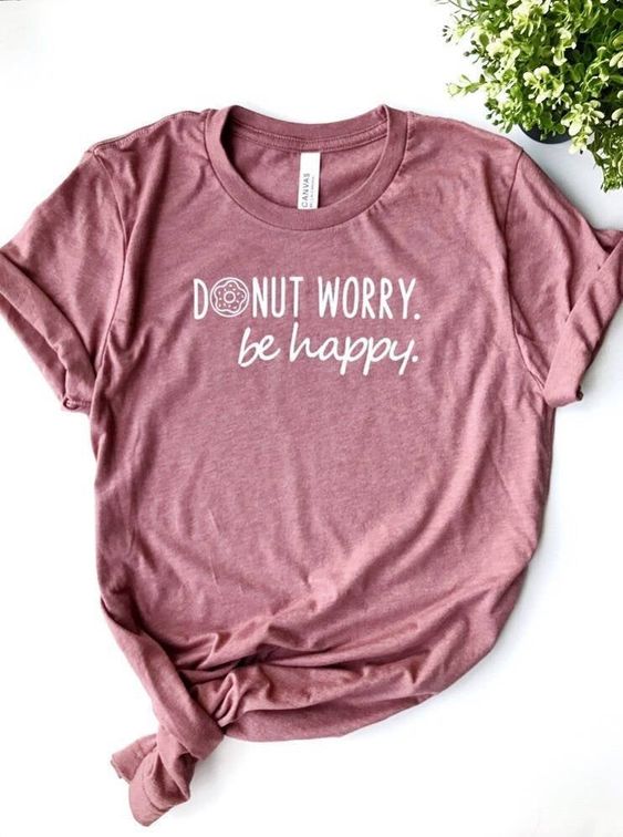 donut worry be happy t shirt